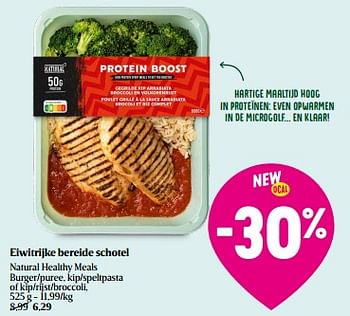 Promoties Natural healthy meals burger puree kip speltpasta of kip rijst broccoli - Natural - Geldig van 01/05/2024 tot 08/05/2024 bij Delhaize