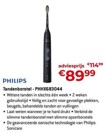 Promoties Philips tandenborstel - phhx683044 - Philips - Geldig van 26/04/2024 tot 31/05/2024 bij Exellent