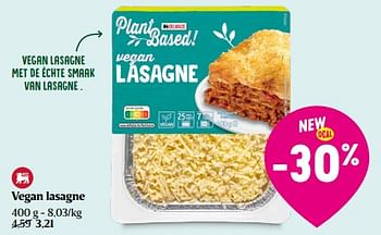 Promotions Vegan lasagne - Produit Maison - Delhaize - Valide de 01/05/2024 à 08/05/2024 chez Delhaize