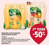 Promoties Bruisend groene thee mango kamille - FuzeTea - Geldig van 01/05/2024 tot 08/05/2024 bij Delhaize