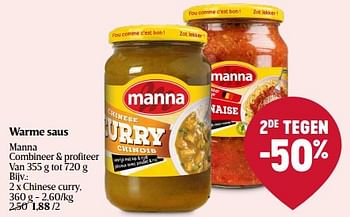 Promoties Chinese curry - Manna - Geldig van 01/05/2024 tot 08/05/2024 bij Delhaize