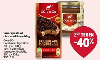 Promotions Hagelslag van pure chocolade - Cote D'Or - Valide de 01/05/2024 à 08/05/2024 chez Delhaize