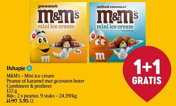 Promotions Mini ice cream peanut of karamel met gezouten boter - M&M 's - Valide de 01/05/2024 à 08/05/2024 chez Delhaize