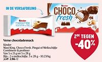 Promoties Verse chocoladesnack - Kinder - Geldig van 01/05/2024 tot 08/05/2024 bij Delhaize