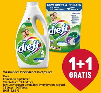 Promotions Vloeibaar wasmiddel everyday care original - Dreft - Valide de 01/05/2024 à 08/05/2024 chez Delhaize