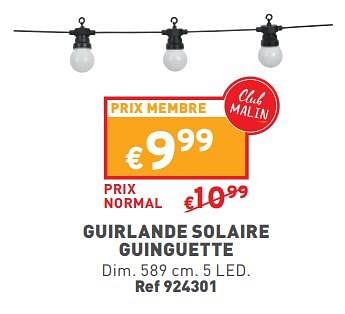 Promoties Guirlande solaire guinguette - Huismerk - Trafic  - Geldig van 02/05/2024 tot 06/05/2024 bij Trafic