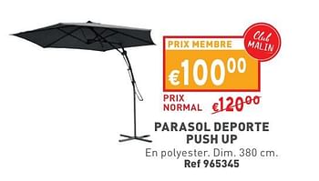 Promotions Parasol deporte push up - Produit maison - Trafic  - Valide de 02/05/2024 à 06/05/2024 chez Trafic