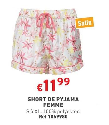 Promoties Short de pyjama femme - Huismerk - Trafic  - Geldig van 02/05/2024 tot 06/05/2024 bij Trafic