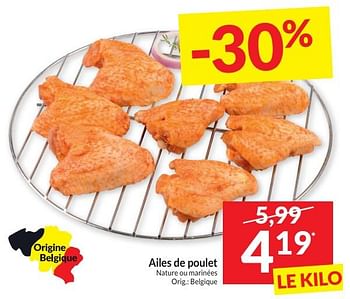 Promoties Ailes de poulet nature ou marinées - Huismerk - Intermarche - Geldig van 30/04/2024 tot 05/05/2024 bij Intermarche