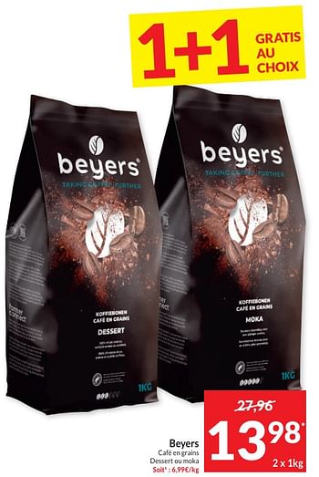Promoties Beyers café en grains dessert ou moka - Beyers - Geldig van 30/04/2024 tot 05/05/2024 bij Intermarche
