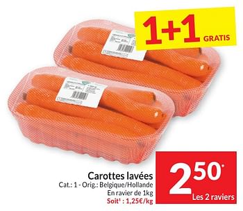 Promotions Carottes lavées - Produit maison - Intermarche - Valide de 30/04/2024 à 05/05/2024 chez Intermarche