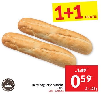 Promotions Demi baguette blanche - Produit maison - Intermarche - Valide de 30/04/2024 à 05/05/2024 chez Intermarche