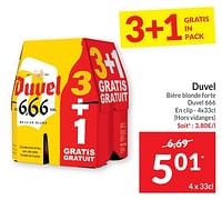 Promotions Duvel bière blonde forte duvel 666 - Duvel - Valide de 30/04/2024 à 05/05/2024 chez Intermarche