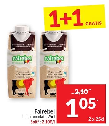 Promoties Fairebel lait chocolat - Fairebel - Geldig van 30/04/2024 tot 05/05/2024 bij Intermarche
