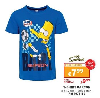 Promoties T-shirt garcon - The Simpsons - Geldig van 02/05/2024 tot 06/05/2024 bij Trafic