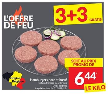 Promoties Hamburgers porc et boeuf nature, fromage ou ardennais - Huismerk - Intermarche - Geldig van 30/04/2024 tot 05/05/2024 bij Intermarche