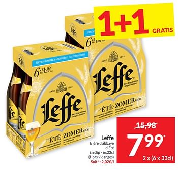 Promotions Leffe bière d’abbaye d’été - Leffe - Valide de 30/04/2024 à 05/05/2024 chez Intermarche