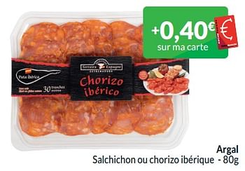 Promoties Argal salchichon ou chorizo ibérique - Argal - Geldig van 01/05/2024 tot 31/05/2024 bij Intermarche
