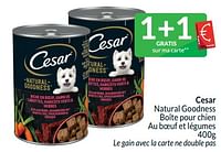 Promotions Cesar natural goodness boîte pour chien au boeuf et légumes - Cesar - Valide de 01/05/2024 à 31/05/2024 chez Intermarche