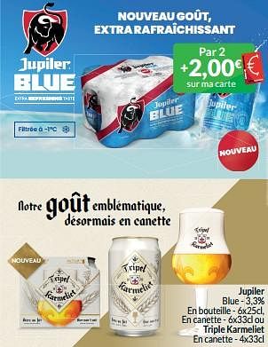 Promoties Jupiler blue - 3,3% ou triple karmeliet - Huismerk - Intermarche - Geldig van 01/05/2024 tot 31/05/2024 bij Intermarche