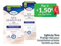 Promotions Lights by tena protège-slips pour incontinence urinaire - Tena - Valide de 01/05/2024 à 31/05/2024 chez Intermarche