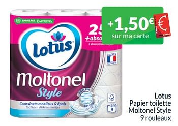Promoties Lotus papier toilette moltonel style - Lotus Nalys - Geldig van 01/05/2024 tot 31/05/2024 bij Intermarche