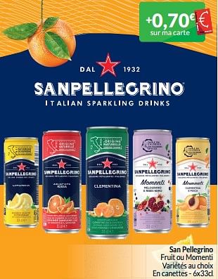 Promotions San pellegrino fruit ou momenti - San Pellegrino - Valide de 01/05/2024 à 31/05/2024 chez Intermarche
