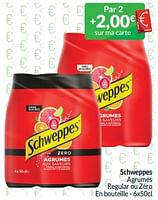 Promotions Schweppes agrumes regular ou zéro - Schweppes - Valide de 01/05/2024 à 31/05/2024 chez Intermarche