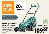 Promoties Bosch grasmaaier arm 34 - Bosch - Geldig van 01/05/2024 tot 07/05/2024 bij Gamma