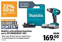 Promoties Makita schroefboormachine accu df488dwae 18v - Makita - Geldig van 01/05/2024 tot 07/05/2024 bij Gamma