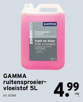 Promotions Gamma ruitensproeiervloeistof - Produit maison - Gamma - Valide de 01/05/2024 à 07/05/2024 chez Gamma