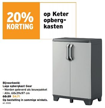 Promotions Lage opbergkast gear - Keter - Valide de 01/05/2024 à 07/05/2024 chez Gamma