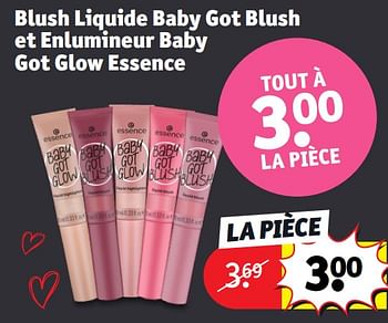 Promoties Blush liquide baby got blush et enlumineur baby got glow essence - Essence - Geldig van 30/04/2024 tot 12/05/2024 bij Kruidvat