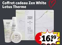 Promotions Coffret cadeau zen white lotus therme - Therme - Valide de 30/04/2024 à 12/05/2024 chez Kruidvat