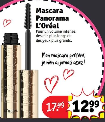 Promotions Mascara panorama l’oréal - L'Oreal Paris - Valide de 30/04/2024 à 12/05/2024 chez Kruidvat