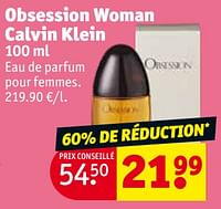Promotions Obsession woman calvin klein - Calvin Klein - Valide de 30/04/2024 à 12/05/2024 chez Kruidvat