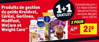 Promotions Repas à boire yaourt et fruits des bois weight care - Weight Care - Valide de 30/04/2024 à 12/05/2024 chez Kruidvat