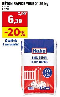 Promoties Béton rapide hubo - Huismerk - Hubo  - Geldig van 01/05/2024 tot 21/05/2024 bij Hubo