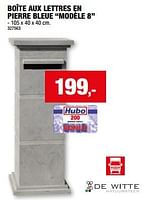 Promotions Boîte aux lettres en pierre bleue modèle 8 - DE WITTE  - Valide de 01/05/2024 à 21/05/2024 chez Hubo