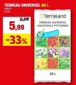 Promoties Terreau universel - Terraland - Geldig van 01/05/2024 tot 21/05/2024 bij Hubo
