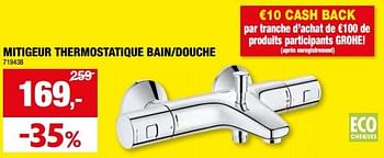 Promoties Mitigeur thermostatique bain-douche precision start - Grohe - Geldig van 01/05/2024 tot 21/05/2024 bij Hubo