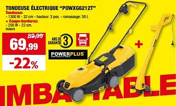 Promotions Powerplus tondeuse électrique powxg6212t - Powerplus - Valide de 01/05/2024 à 21/05/2024 chez Hubo