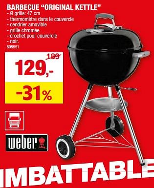 Promoties Barbecue original kettle - Weber - Geldig van 01/05/2024 tot 21/05/2024 bij Hubo