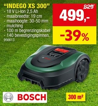 Promoties Bosch robotmaaiers indego xs 300 - Bosch - Geldig van 24/04/2024 tot 05/05/2024 bij Hubo