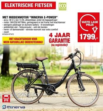 Promotions Elektrische fietsen met middenmotor minerva e-power - Minerva - Valide de 24/04/2024 à 05/05/2024 chez Hubo