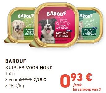 Promotions Barouf kuipjes voor hond - Barouf - Valide de 02/05/2024 à 12/05/2024 chez Tom&Co