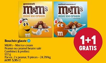 Promoties M+m`s - mini ice cream peanut ou caramel beurre salé - M&M 's - Geldig van 01/05/2024 tot 08/05/2024 bij Delhaize