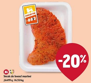 Promoties Steak de boeuf mariné - Huismerk - Delhaize - Geldig van 01/05/2024 tot 08/05/2024 bij Delhaize