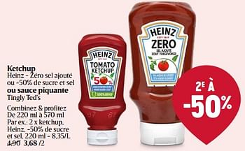 Promotions Ketchup, heinz - Heinz - Valide de 01/05/2024 à 08/05/2024 chez Delhaize