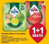 Promotions Non pétillante, citron vert-gingembre, bouteilles - Spa - Valide de 01/05/2024 à 08/05/2024 chez Delhaize